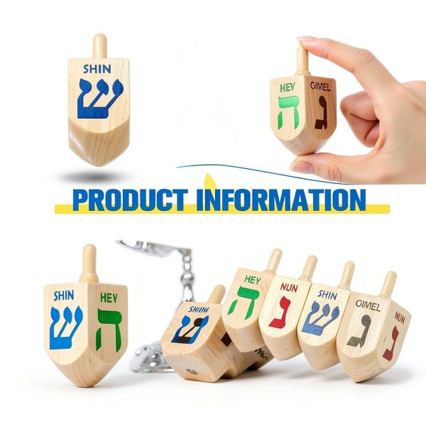 Libima Wooden Hanukkah Dreidels for Kids-2