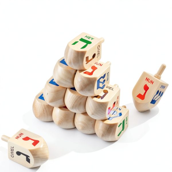 Libima Wooden Hanukkah Dreidels for Kids-1