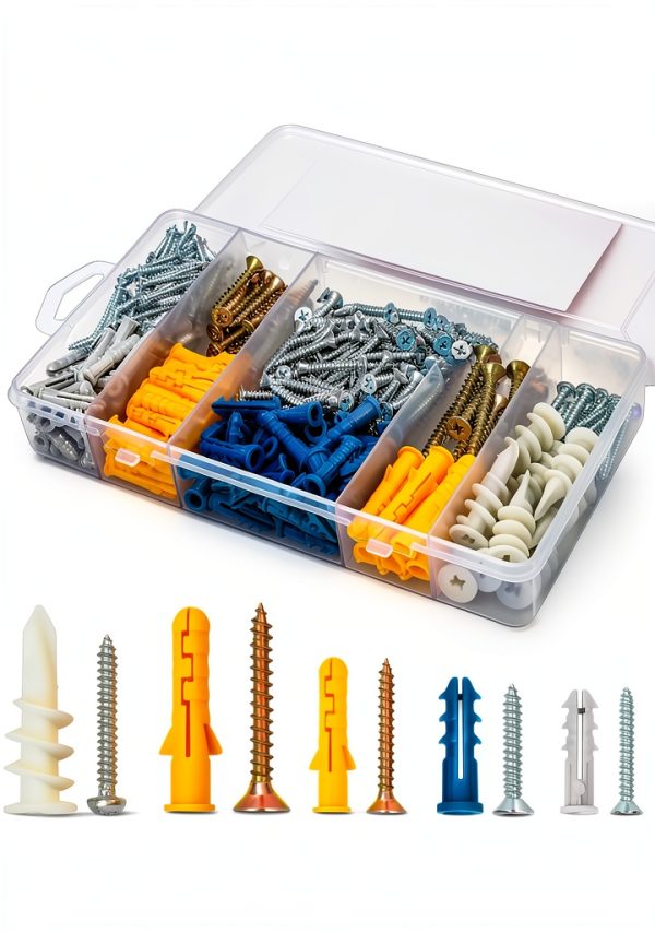 Drywall Anchors 350PCS Heavy Duty Kit Plasterboard Masonry Concrete-0